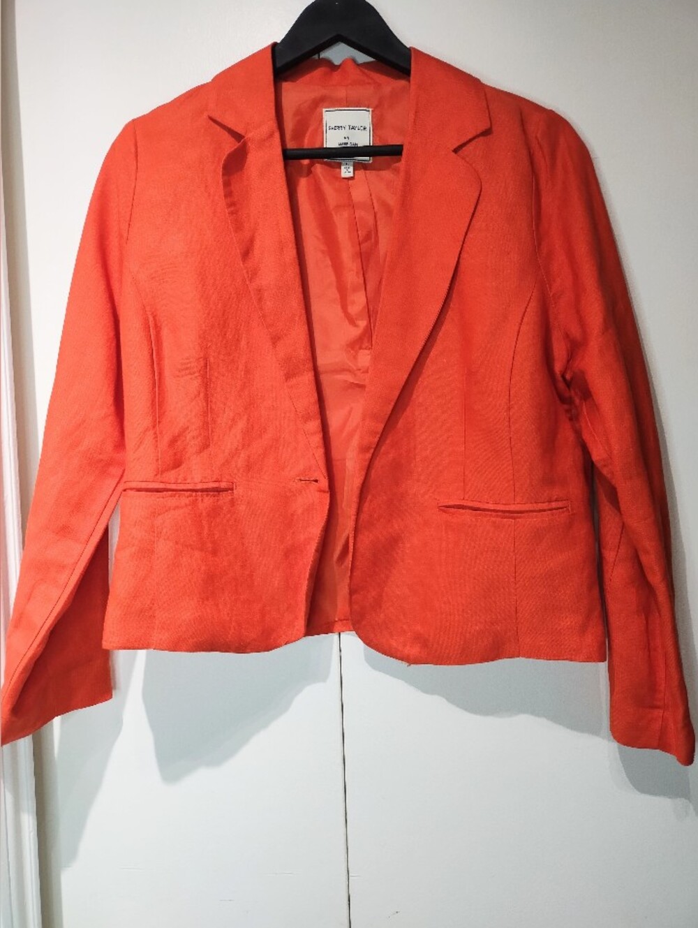 Sherry Taylor Bright Orange Tailored Blazer